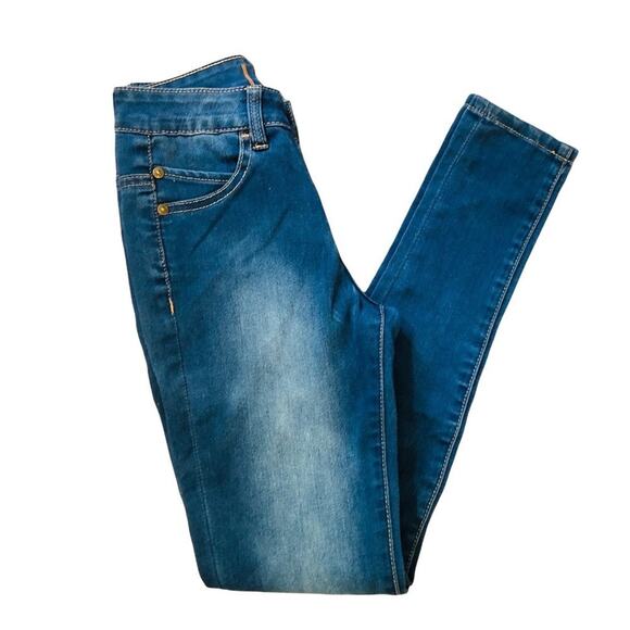 Delia's Liv high rise skinny jegging legging Medium Blue Wash Size 00 - Picture 1 of 6